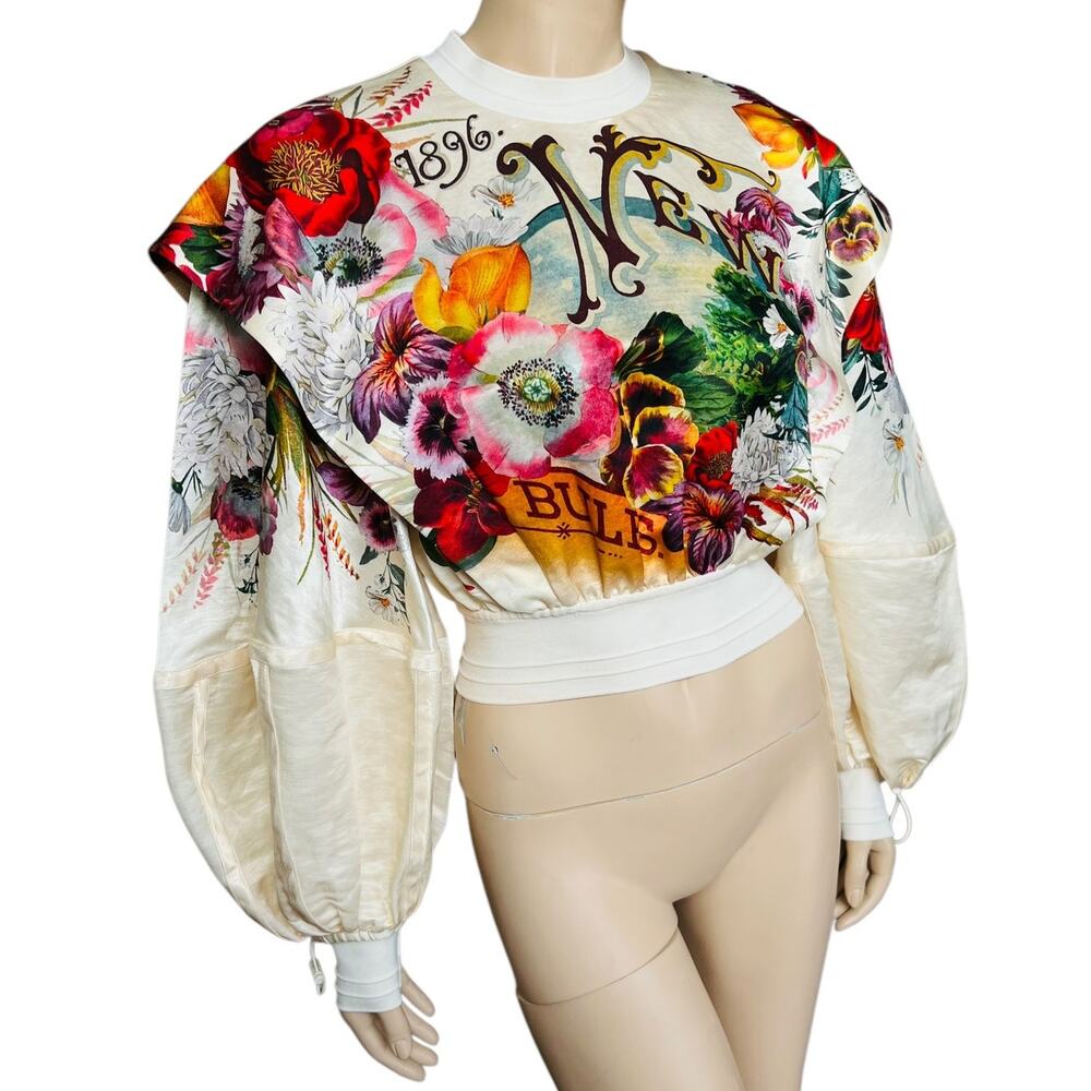 Zimmermann Clothing Ready to Wear Wonderland Billow Top S Bouquet Garden Floral - Picture 9 of 15